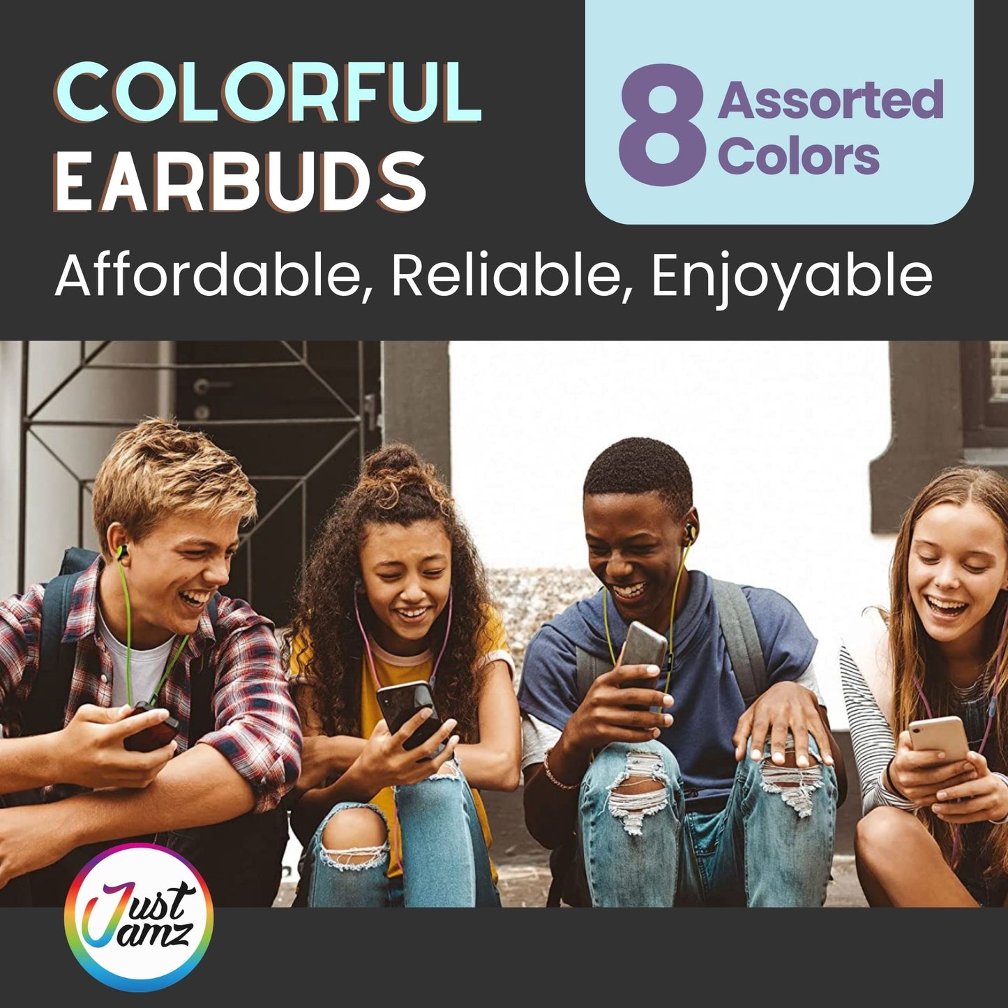 1000 JustJamz Bits Colorful Quality Earbuds