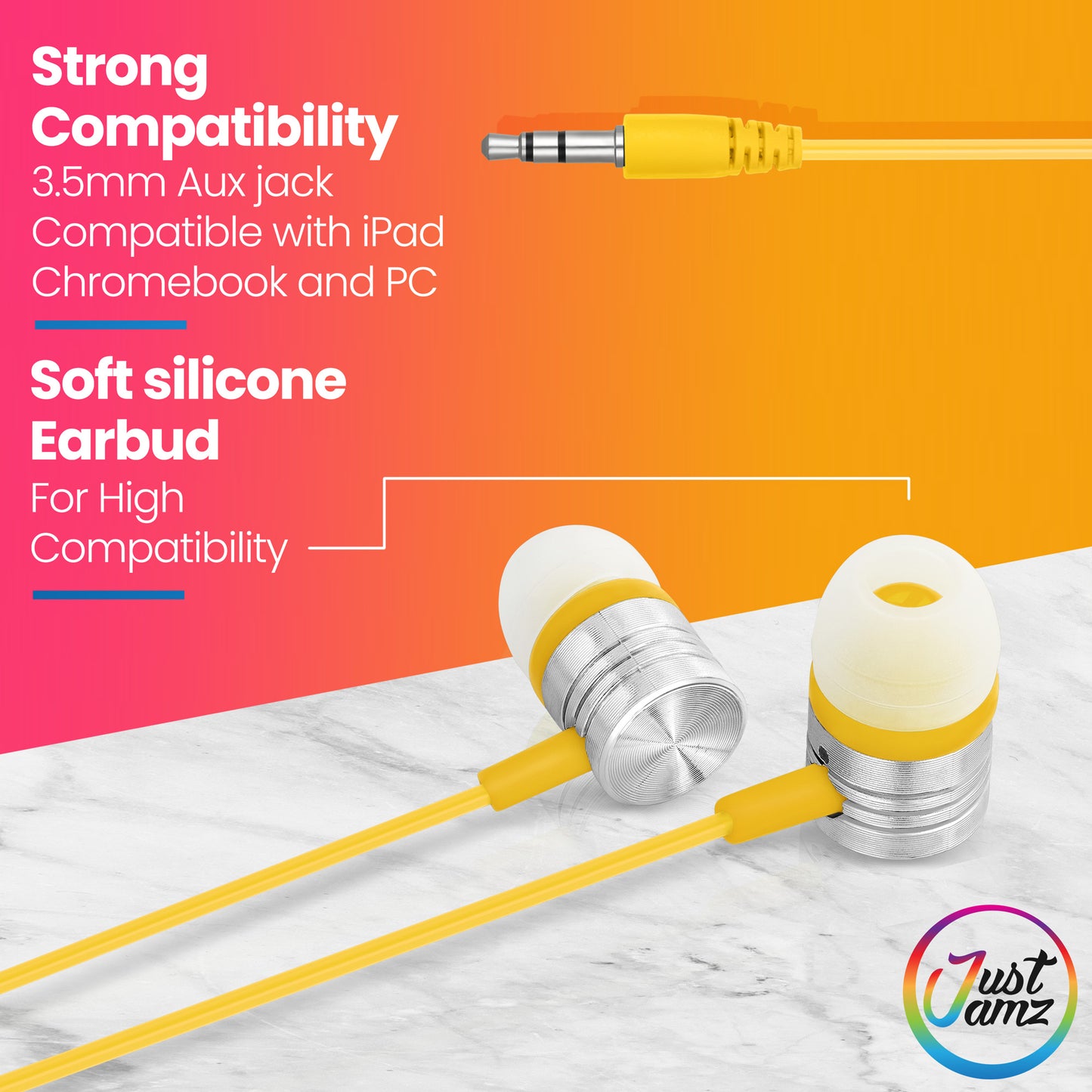 1000 JustJamz Jelly Matte Colorful in-Ear Earbuds (High Audio Quality)