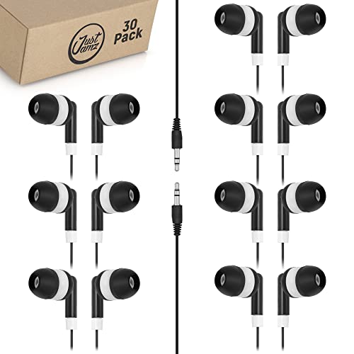 30 Pack of Basic Dot Earphones, Black (United States)