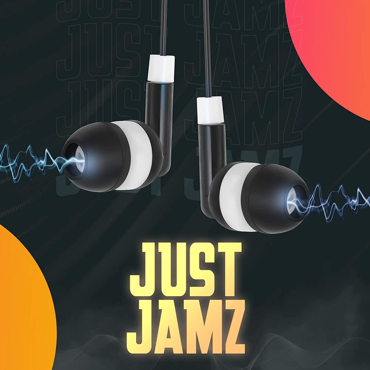 50 Pack of Basic Dot Earphones, Black (Europe)