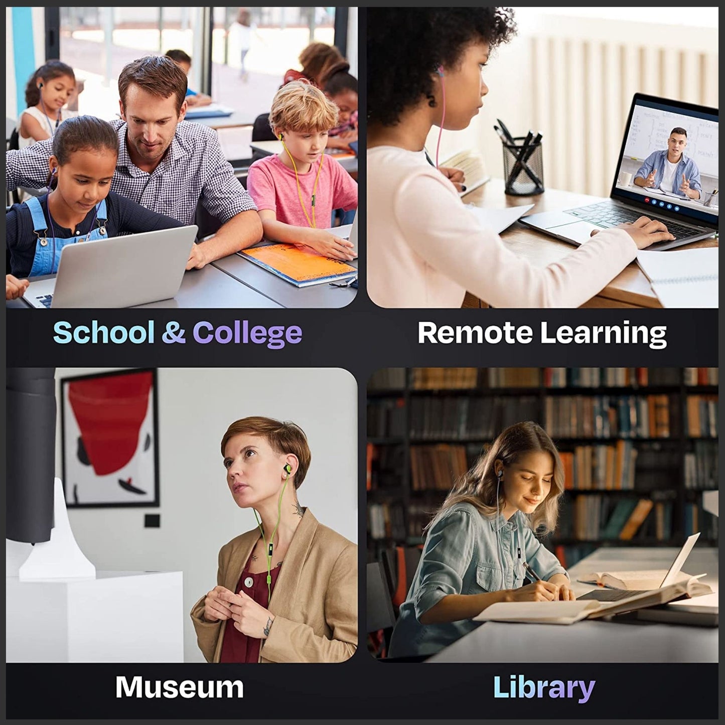 1000 Pack of Basic Dot Earphones, Black