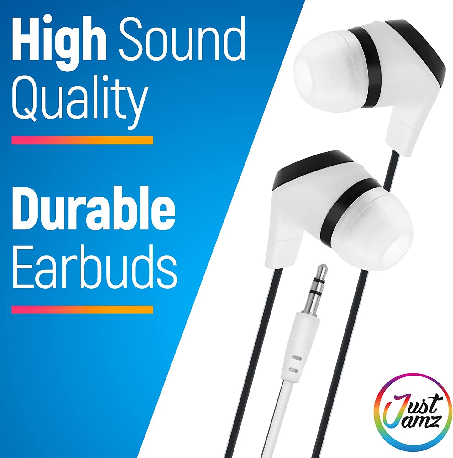 30 Pack of Basic Black and white Simple Disposable Earbuds
