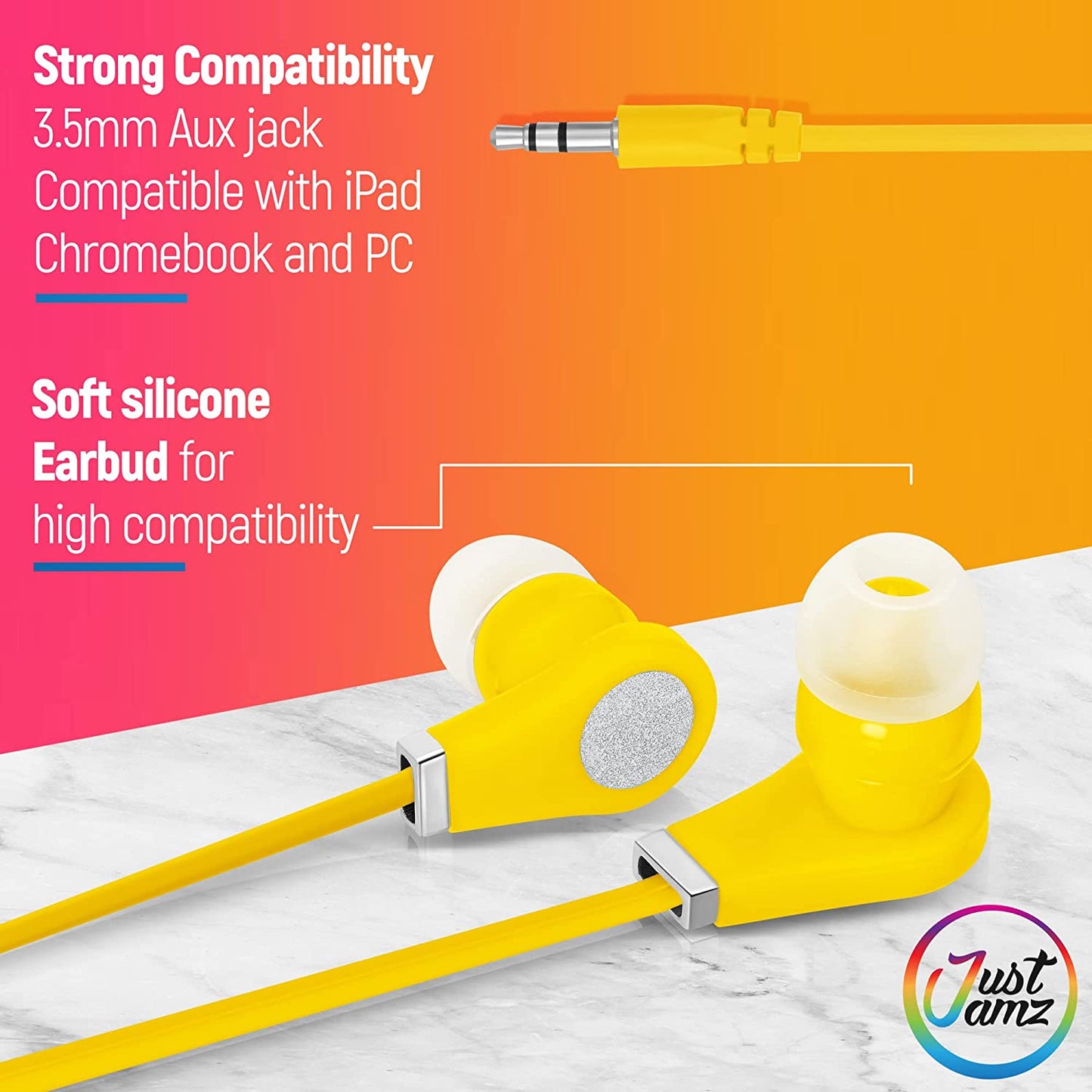 100 Pack of in-Ear EarBuds, Wired and great for Kids, Mixed Colors (United States)