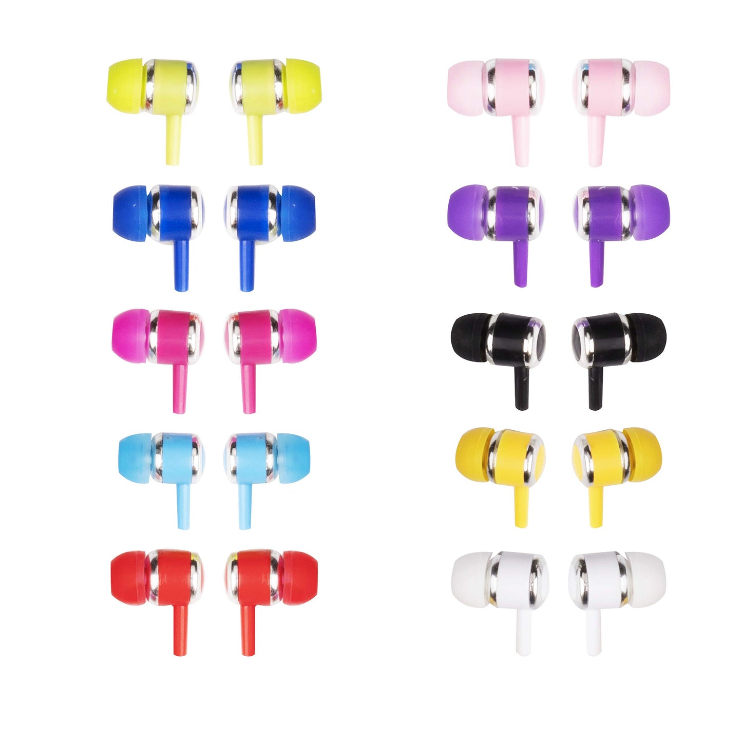 50 Pack of JustJamz Marbles, Colorful Earbuds, 3.5mm Jack, Assorted Colors