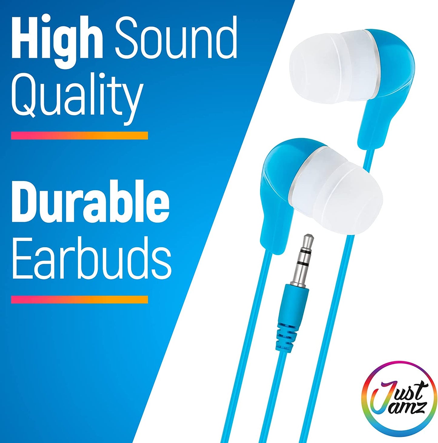 100 Pack of in-Ear EarBuds, Wired and great for Kids, Mixed Colors (Europe)