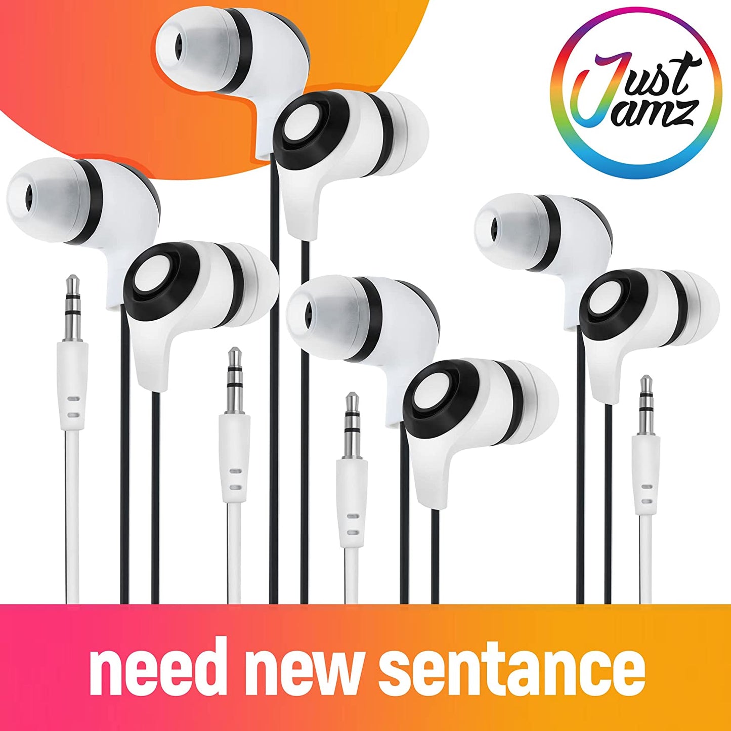 100 Pack of Basic Black and white Simple Disposable Earbuds (United States)