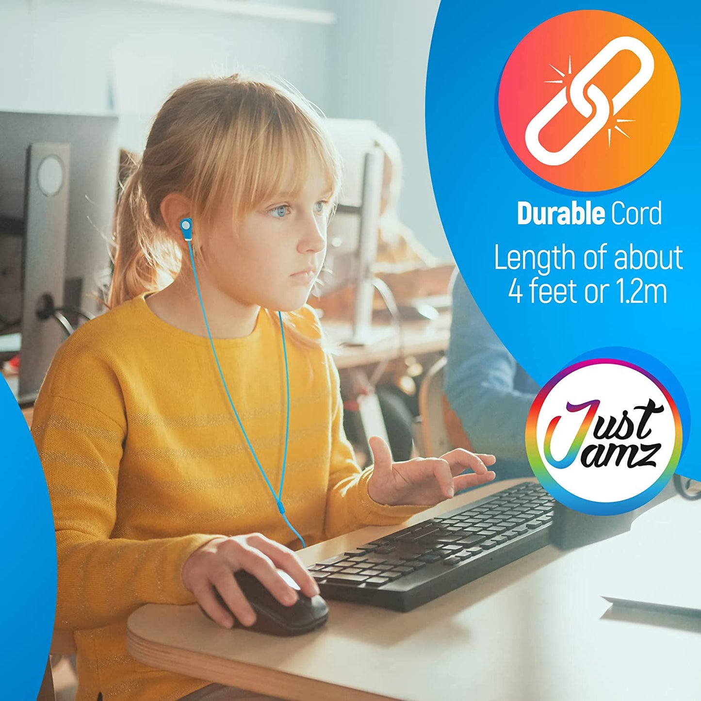 100 Pack of in-Ear EarBuds, Wired and great for Kids, Mixed Colors (United States)