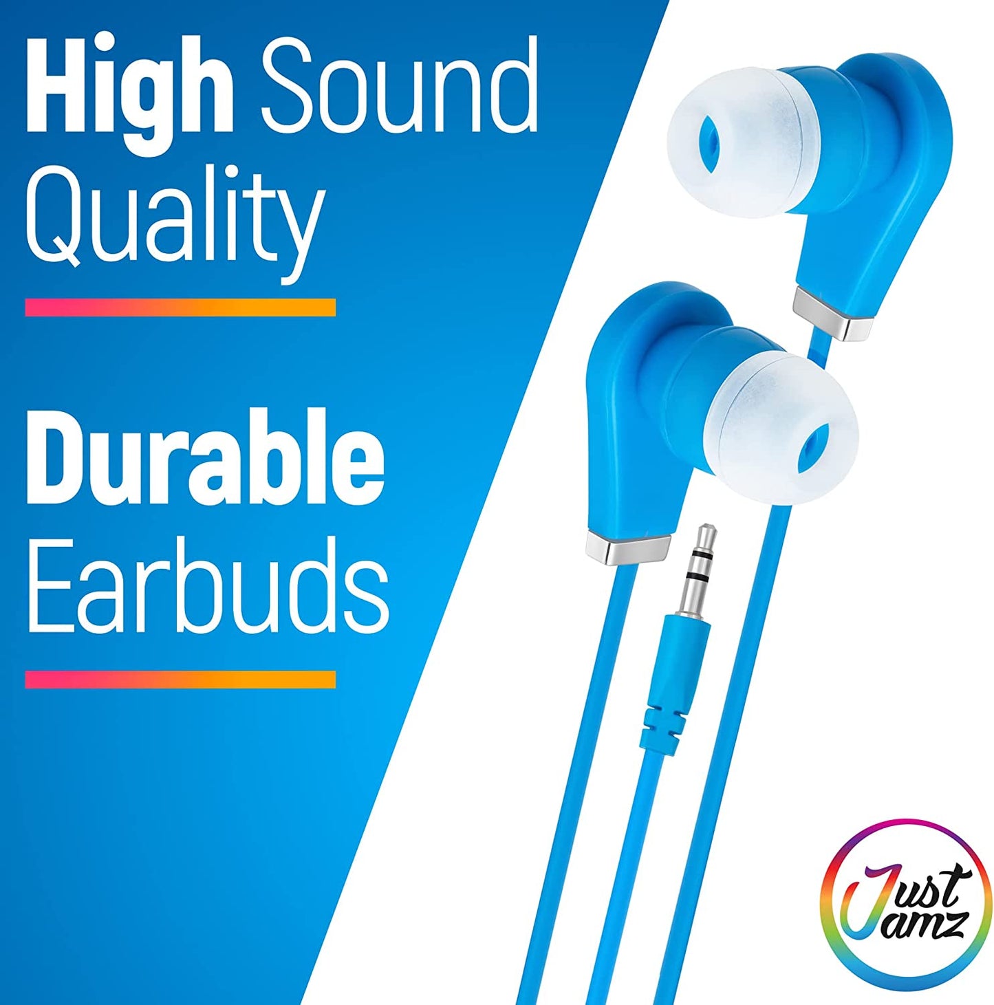 100 Pack of in-Ear EarBuds, Wired and great for Kids, Mixed Colors (United States)