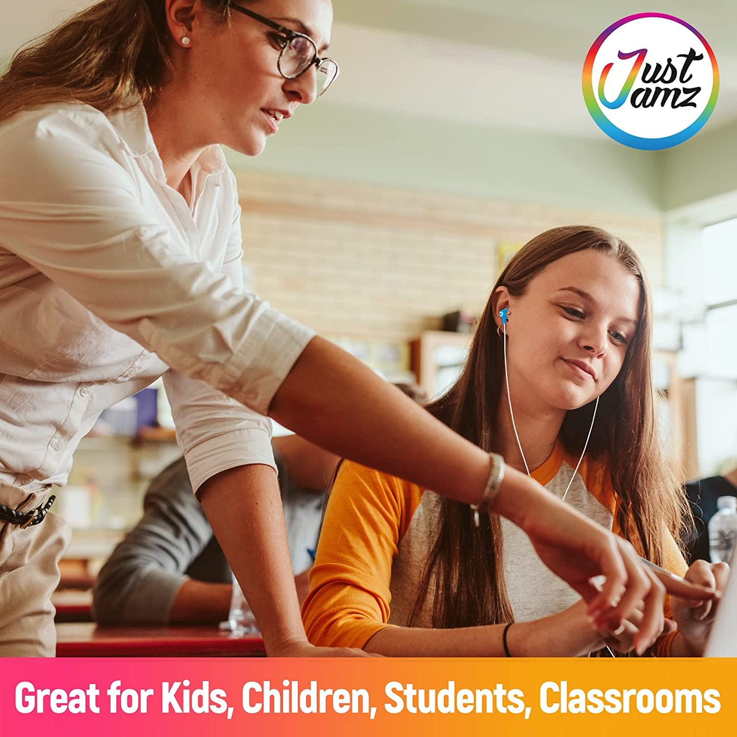 30 Pack of JustJamz Bubbles, Colorful in-Ear Earbuds, Assorted Colors (Europe)