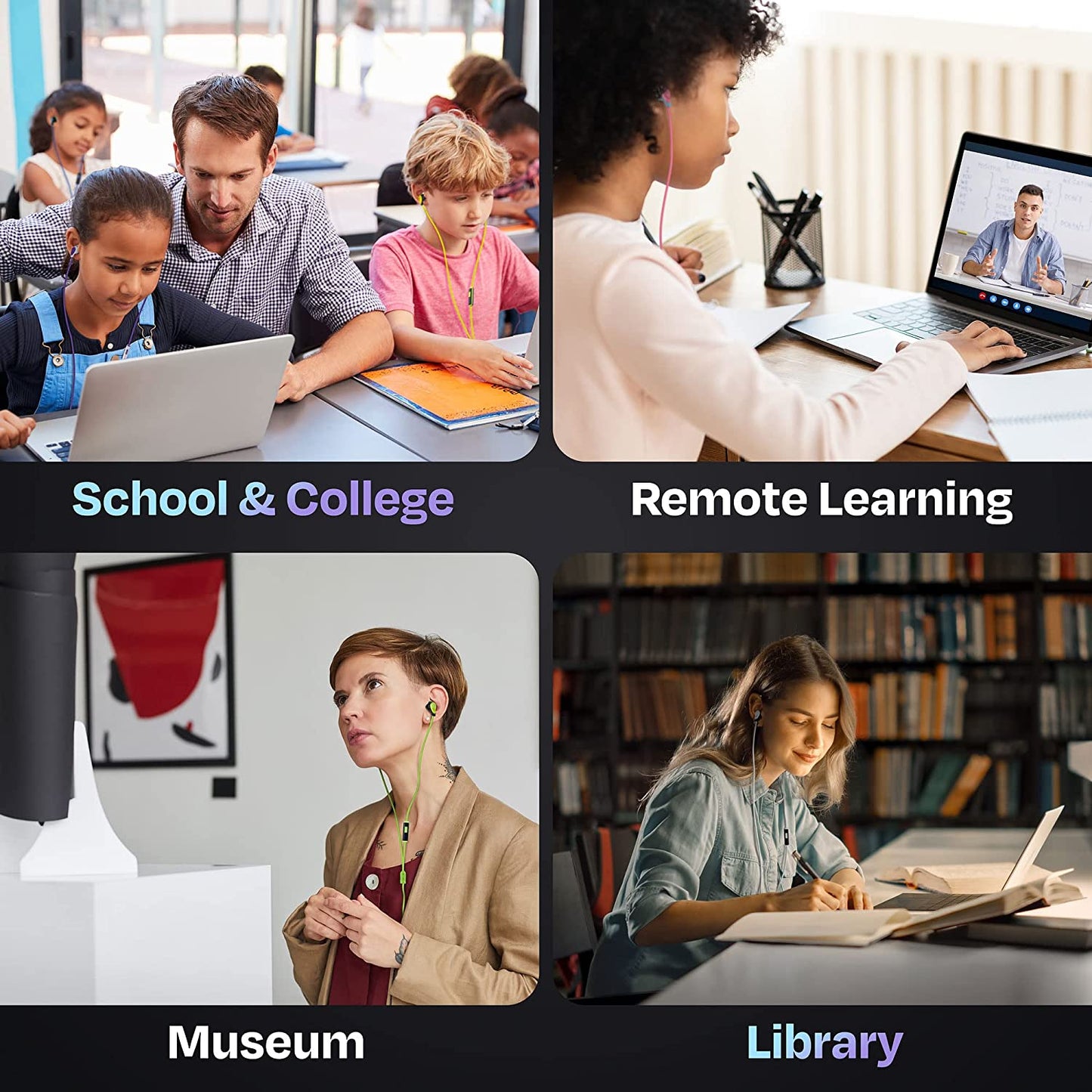 Multipack of 100 Colorful Wired Quality Earbuds (Europe)