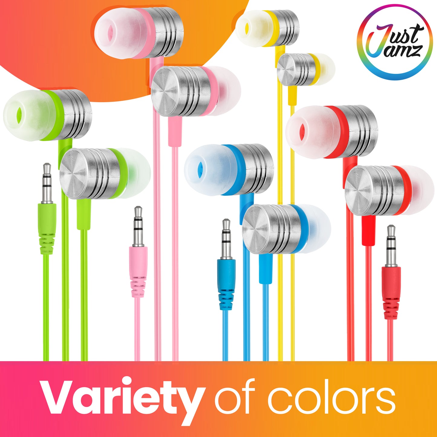 1000 JustJamz Jelly Matte Colorful in-Ear Earbuds (High Audio Quality)