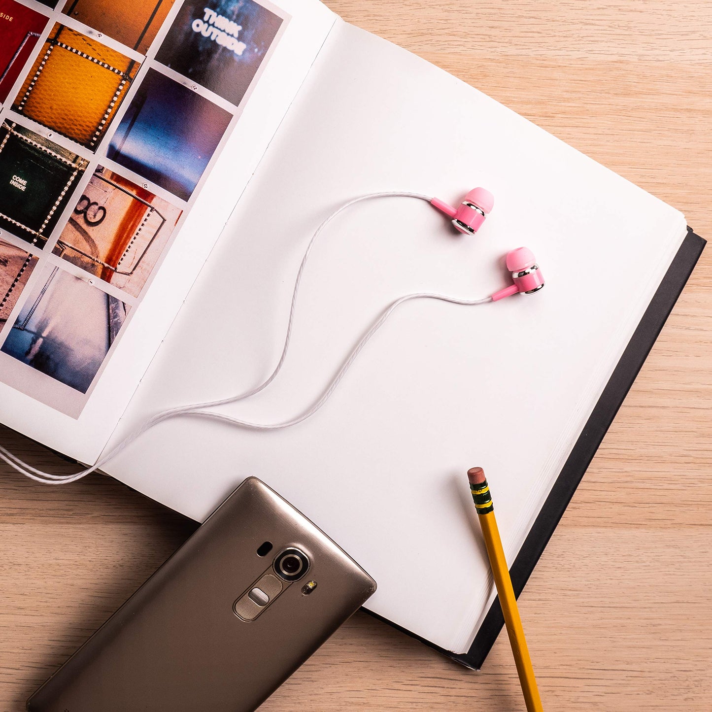 50 Pack of JustJamz Marbles, Colorful Earbuds, 3.5mm Jack, Assorted Colors