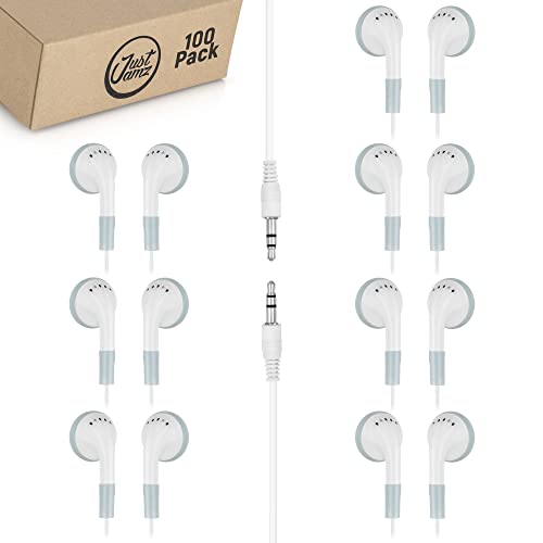 100 Pack of Simple White Earphones