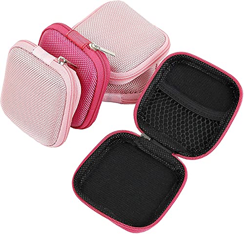 10 Pack of Pink Square Cases for Earbuds
