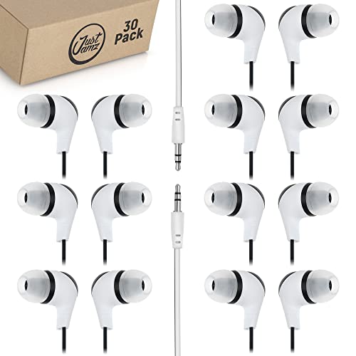 30 Pack of Basic Black and white Simple Disposable Earbuds