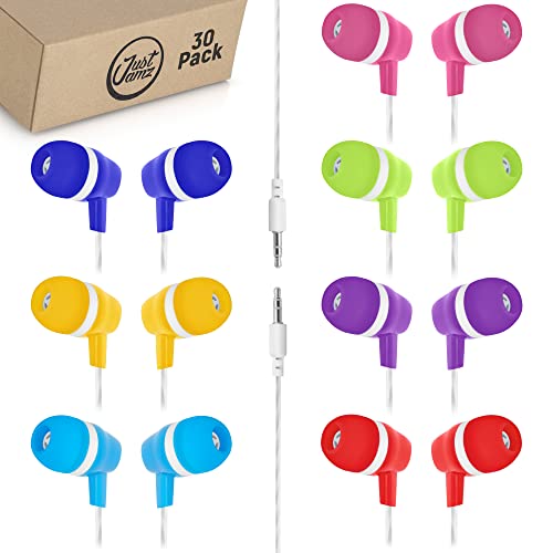 30 Pack of JustJamz Bubbles, Colorful in-Ear Earbuds, Assorted Colors (United States)