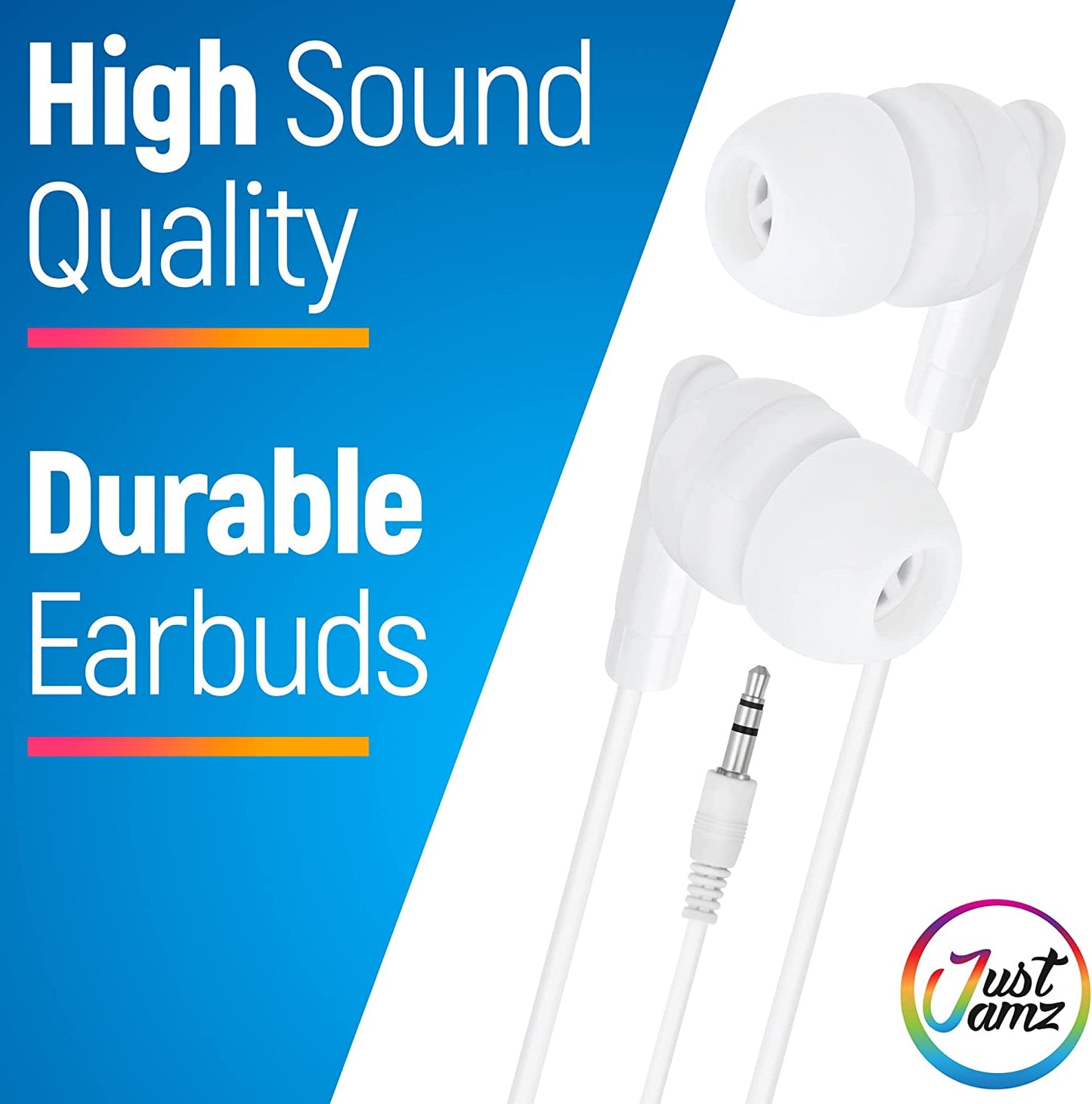 30 Pack of Basic Pearl White Disposable Earbuds (Europe)