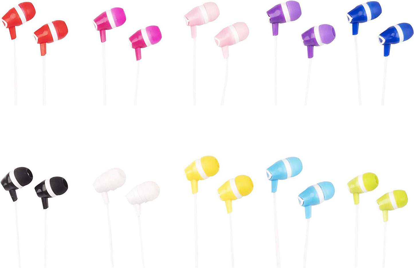 100 Pack of JustJamz Bubbles, Colorful in-Ear Earbuds, Assorted Colors (Europe)